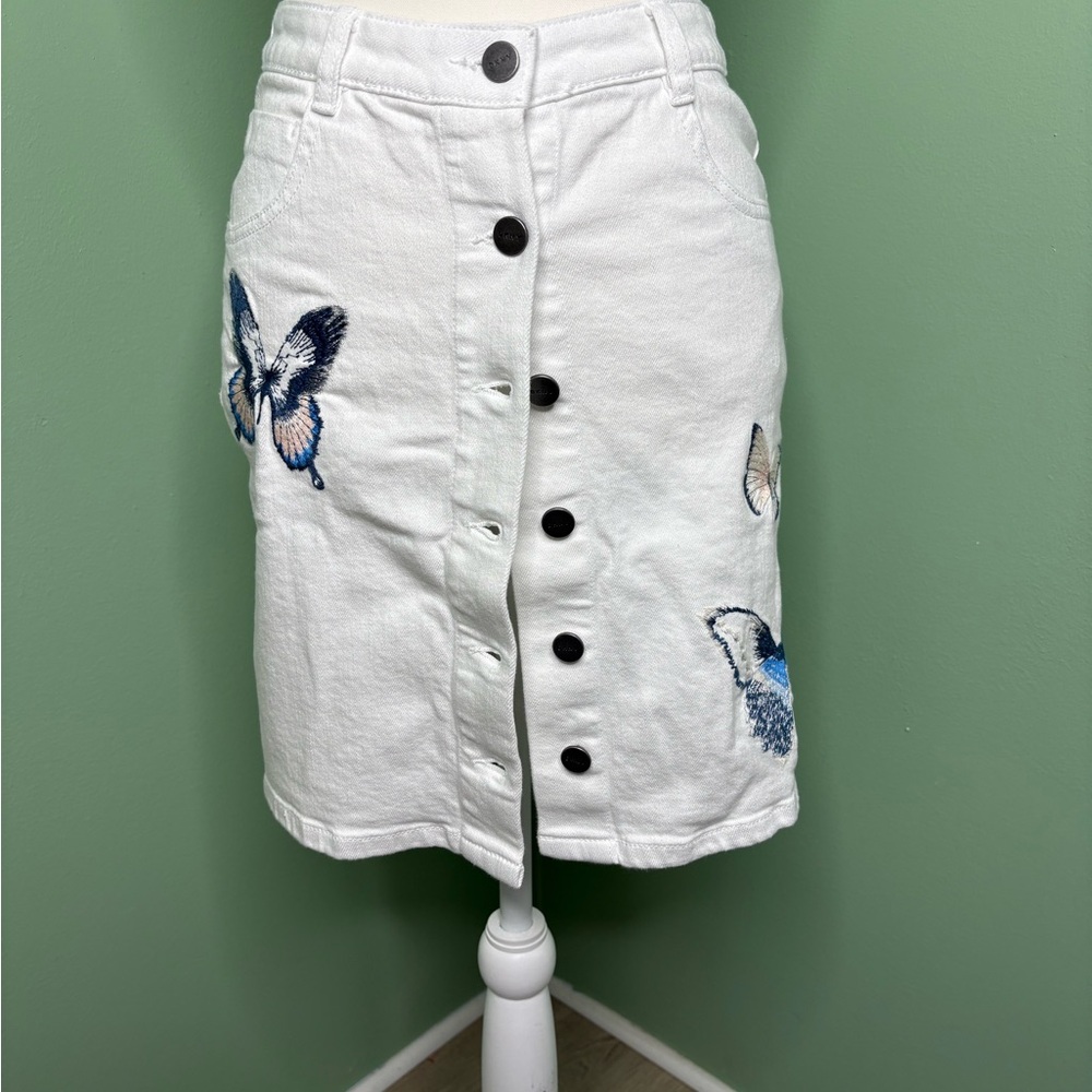 Donna Karan White Skirt with Butterfly Accents embroidery XS - Picture 2 of 13
